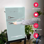 Frigidaire Retro Compact 2-Door Refrigerator With Freezer Compartment And Bottle Opener - 3.2 Cu. Ft