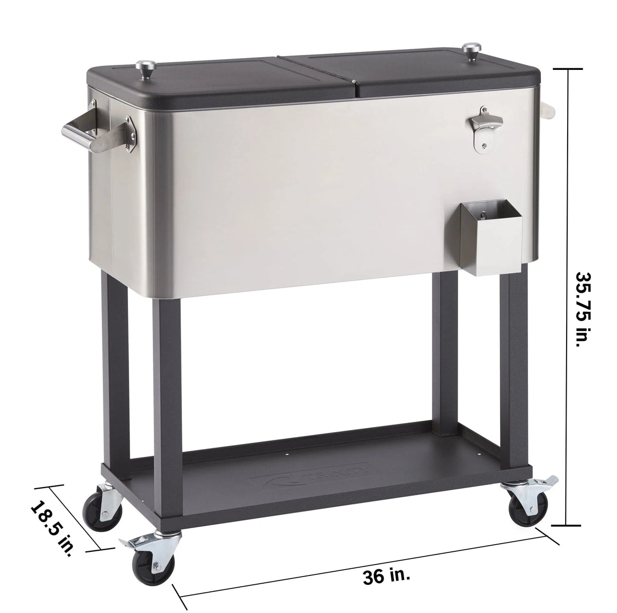 Trinity Stainless Steel Cooler With Shelf - 80 qt