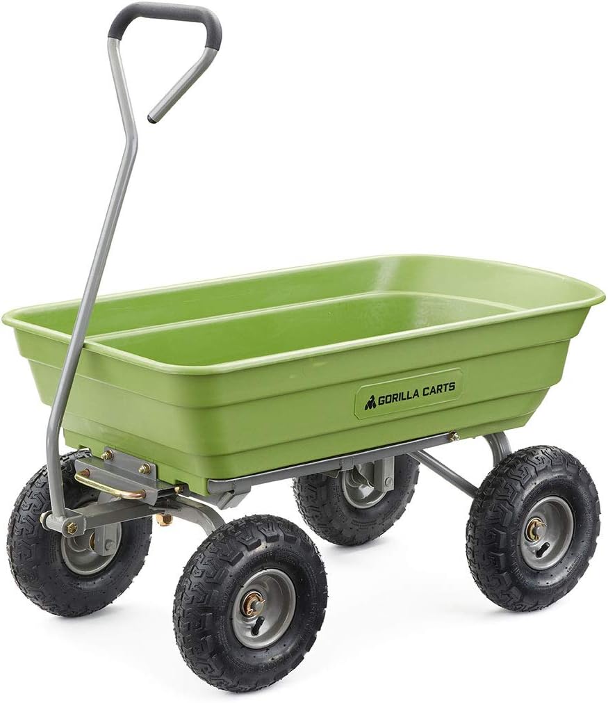 Gorilla Carts Utility Dump Wagon 6 Cubic Feet 1200 lb Capacity Black - GOR6PS
