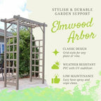 Dura-Trel PVC Garden Arbor, Elmwood, Mocha, 57in x 85in