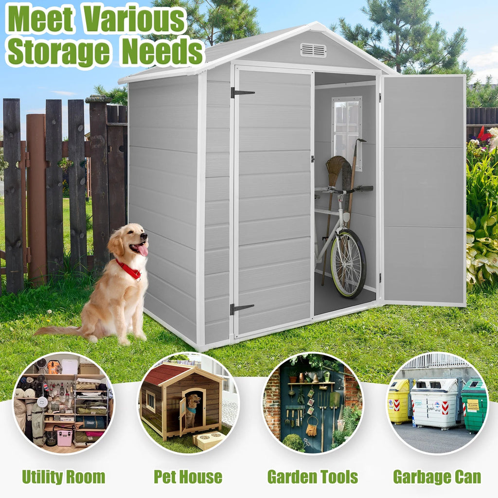 Enyopro Horizontal Resin Outdoor Storage Shed, 306Gal, 55.9in L x 29.52in W x 43.3in H