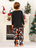 DAKIMOE Halloween Pajamas Family Matching Set Holiday Print Long Sleeve Jammies Loungewear PJs Set Sleepwear Adult Kids Men Women Toddler