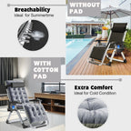 NAIZEA Zero Gravity Lawn Recliner Chairs, 2 Pack, Black