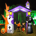 KOOY Halloween Inflatable Haunted House Archway, 9ft, Purple/Black - 3637