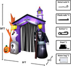 KOOY Halloween Inflatable Haunted House Archway, 9ft, Purple/Black - 3637