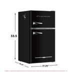 Frigidaire Retro Two-Door Compact Refrigerator With Freezer, 3.1 Cu. Ft., Red