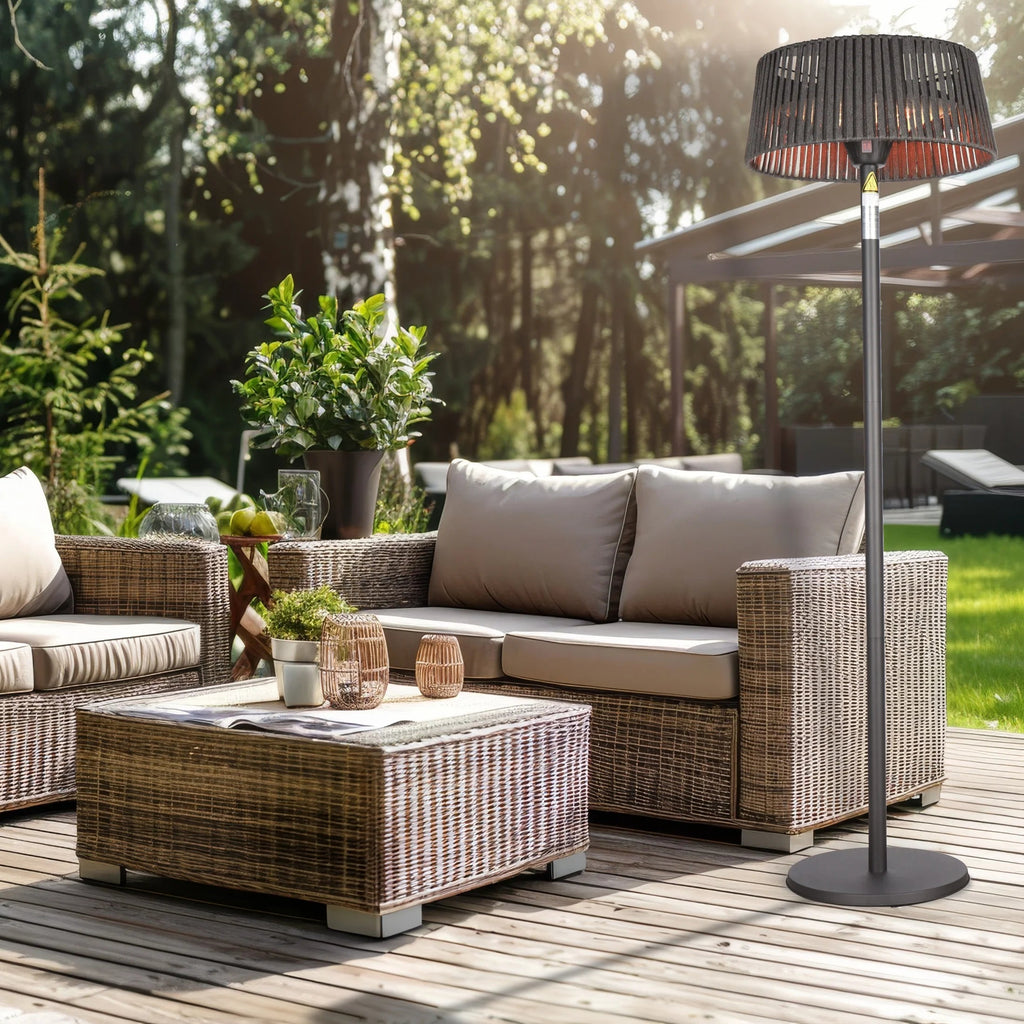 Better Homes & Gardens Electric Outdoor Patio Heater - Black Floor Lamp
