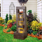4 Floor-Standing Water Fountain With LED Lights For Garden, Patio, And Living Room