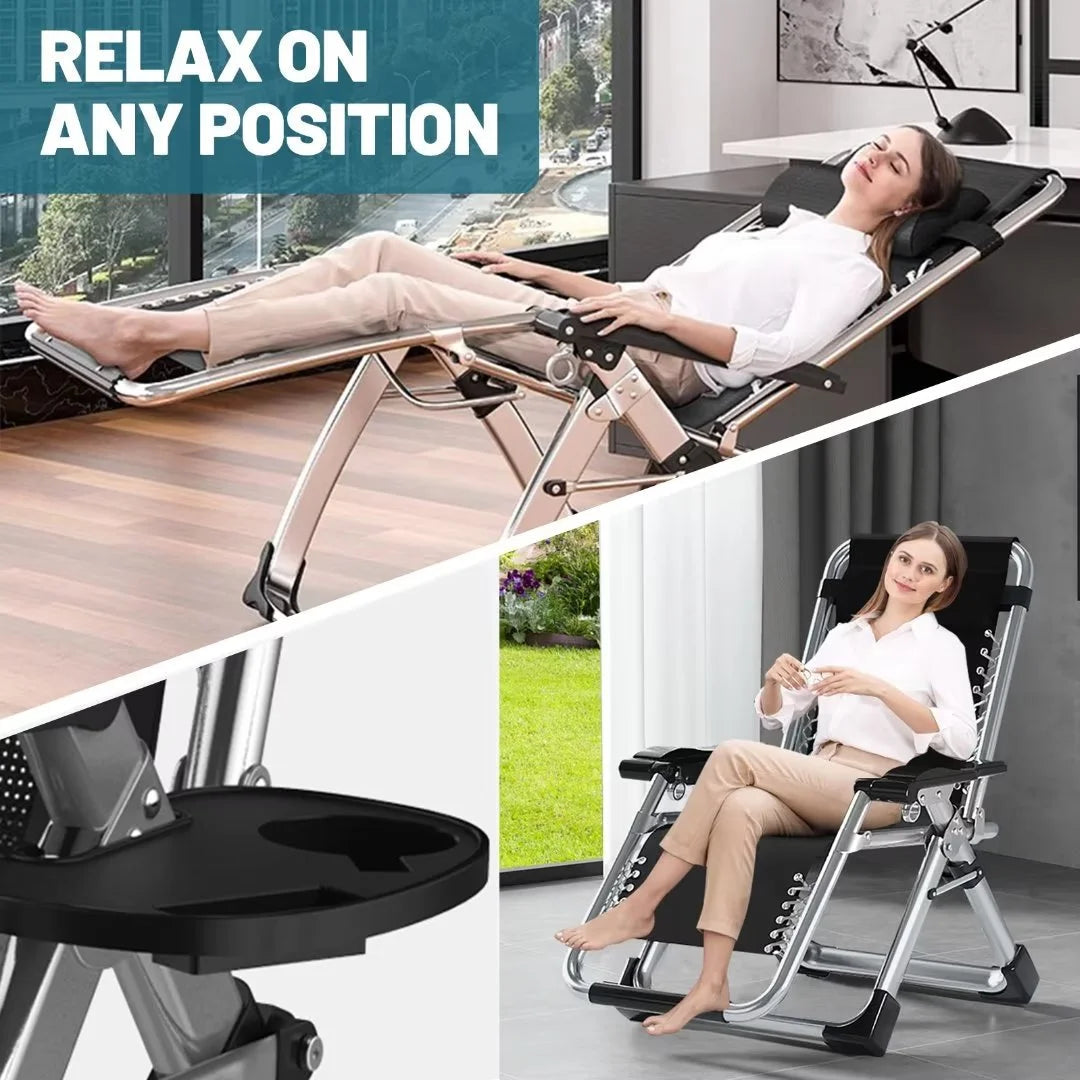NAIZEA Zero Gravity Lawn Recliner Chairs, 2 Pack, Black