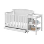 Storkcraft 5-in-1 Convertible Baby Crib & Changer, White - Steveston