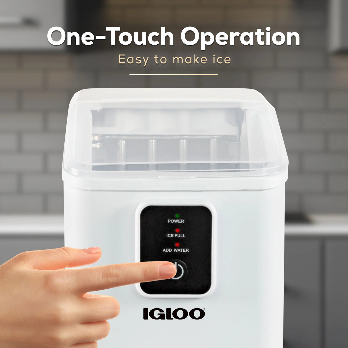Igloo Self-Cleaning Countertop Ice Maker, 26 lbs. Per Day, 8 Pieces Every 7-8 Minutes, Aqua