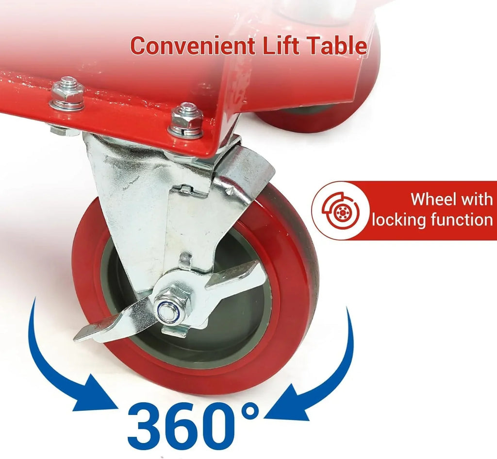 Hydraulic Double Scissor Lift Table Cart, 500 lbs, 30 inch Lifting Height