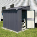 VEIKOUS Outdoor Lean-To Storage Shed 8' x 4', Grey