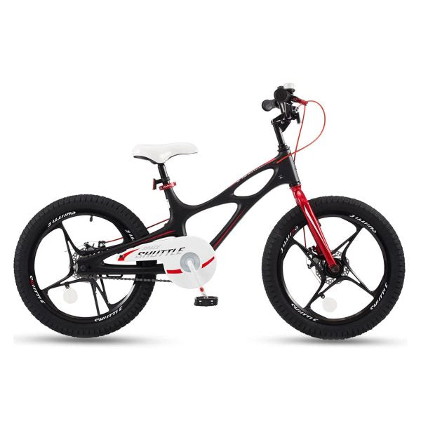 18 Inch Magnesium Alloy Kids Bike With Dual Disc Brakes, Lightweight Frame, Black