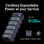 Segway Portable Power Station 2048Wh LiFePO4 Battery, 2200W, 3 AC Outlets - Cube 2000