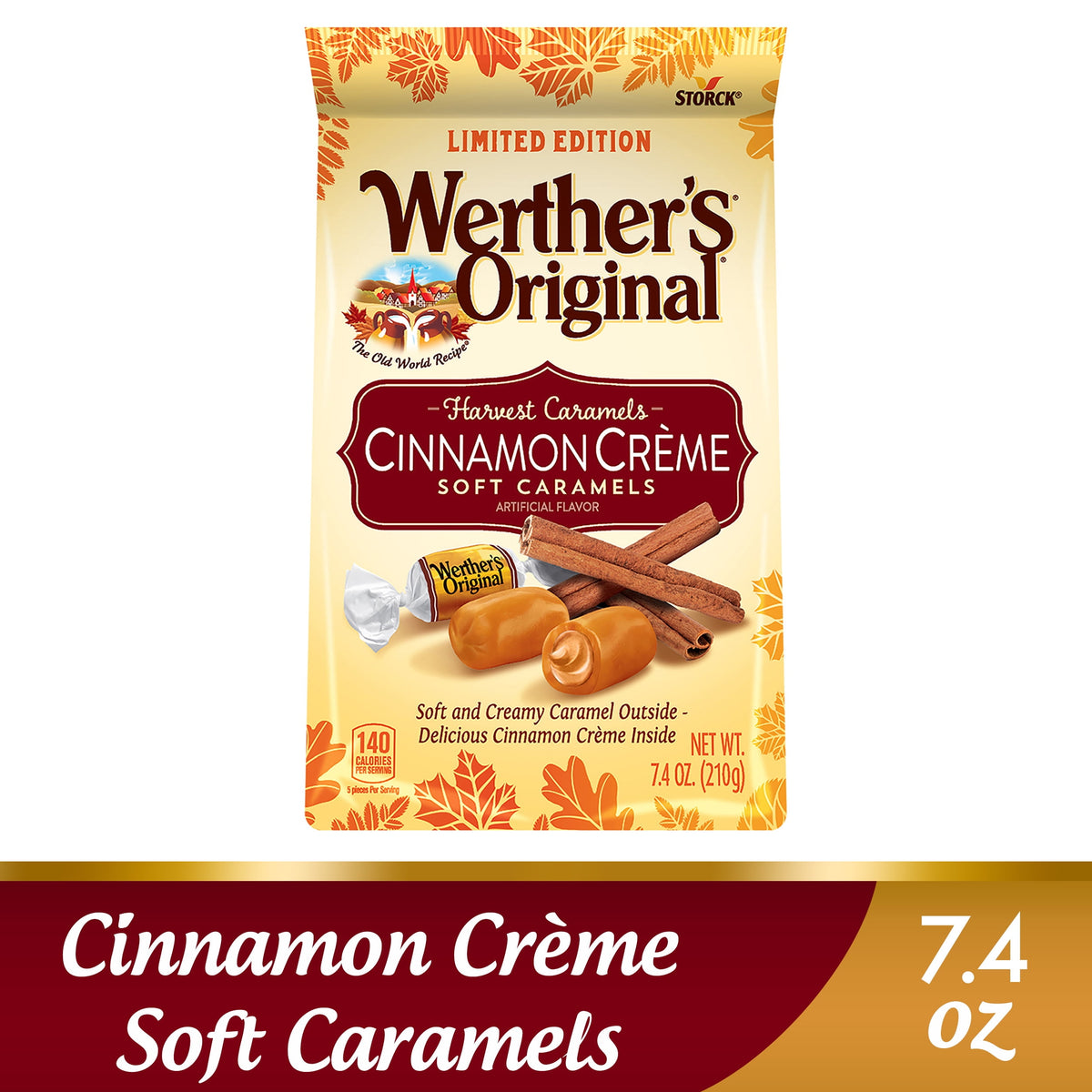 Werther's Original Harvest Cinnamon Crème Soft Caramel Candy, 7.4 oz.