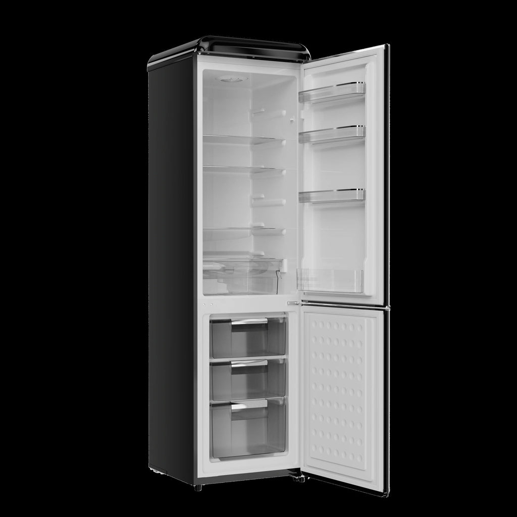 Frigidaire Bottom Mount Retro Refrigerator, 9.0 Cu. Ft., Black