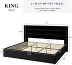 Queen Size Lift-Up Storage Bed With Wingback Headboard, Upholstered Platform Bed Frame With Hidden Storage