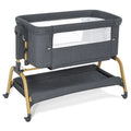 Rocking Bedside Sleeper Bassinet With Adjustable Height, Wheels And Mattress
