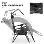 MoNiBloom Zero Gravity Reclining Chairs Set Of 2 With Canopy Shade And Headrest, Black - 330 lbs