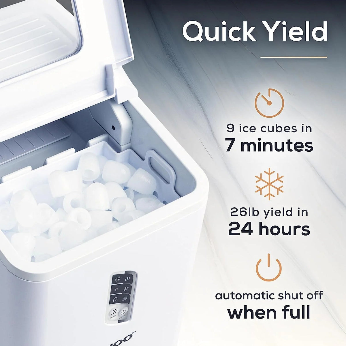 Igloo Self-Cleaning Countertop Ice Maker, 1.5 qt, 26 lbs/24 Hours, Aqua