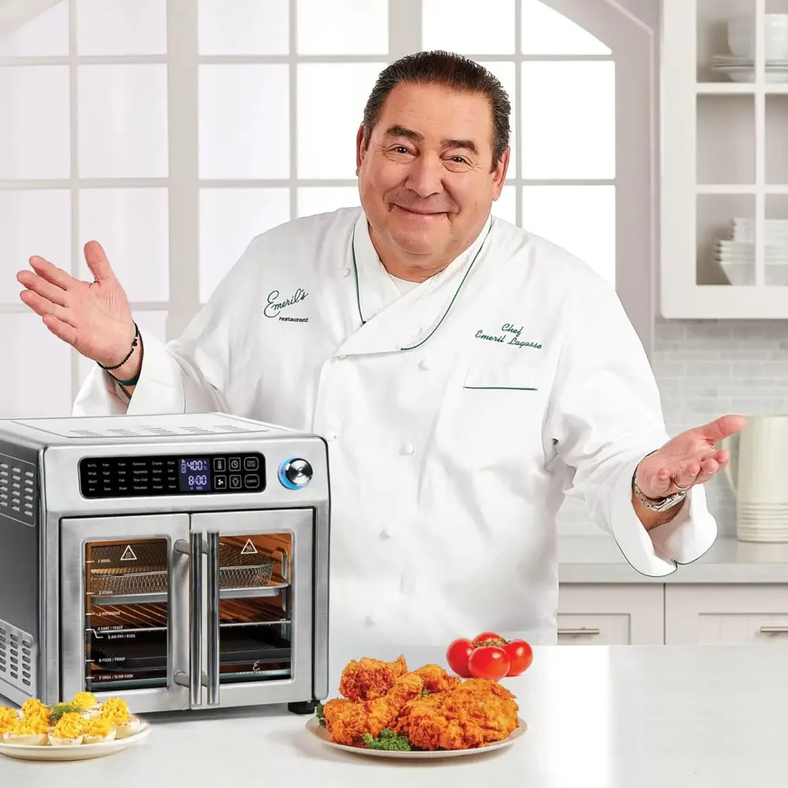 26-Qt. Extra-Large Air Fryer Convection Toaster Oven With French Doors, Stainless Steel