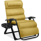 Best Choice Products Oversized Zero Gravity Folding Recliner With Removable Cushion And Side Tray - Fossil Gray
