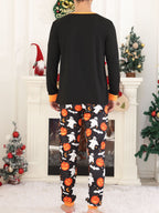 DAKIMOE Halloween Pajamas Family Matching Set Holiday Print Long Sleeve Jammies Loungewear PJs Set Sleepwear Adult Kids Men Women Toddler