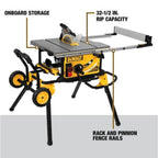 DEWALT 15 Amp Corded 10 in. Jobsite Table Saw With Rolling Stand - DWE7491RS