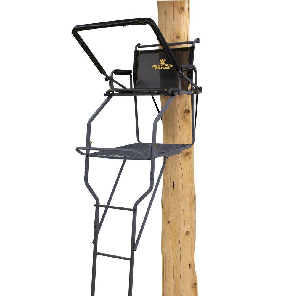 Jumbo Jack Ladder Stand With Adjustable Shooting Rail, 26 in x 31 in Platform, Mesh Seat