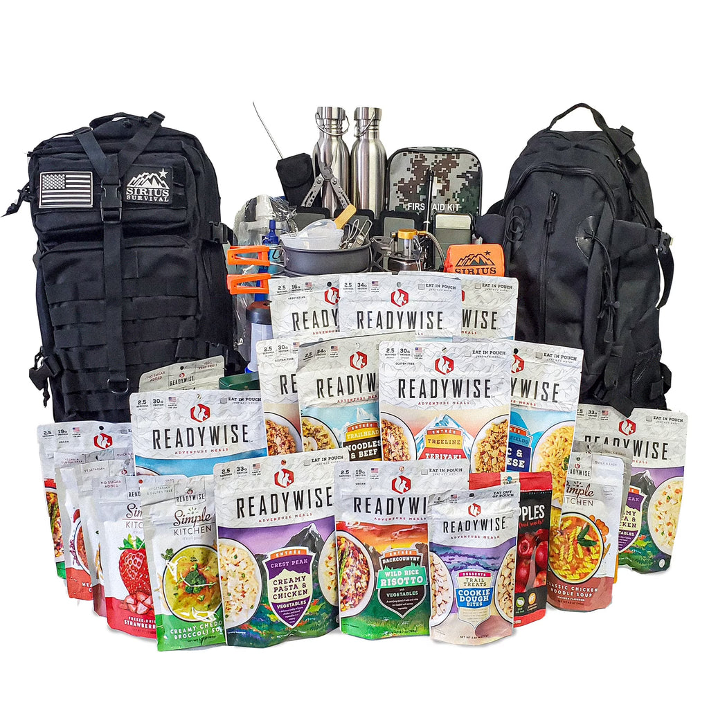 Family Comfort Emergency Survival Kit Backpack, 72 Hour For 2 People, Camo