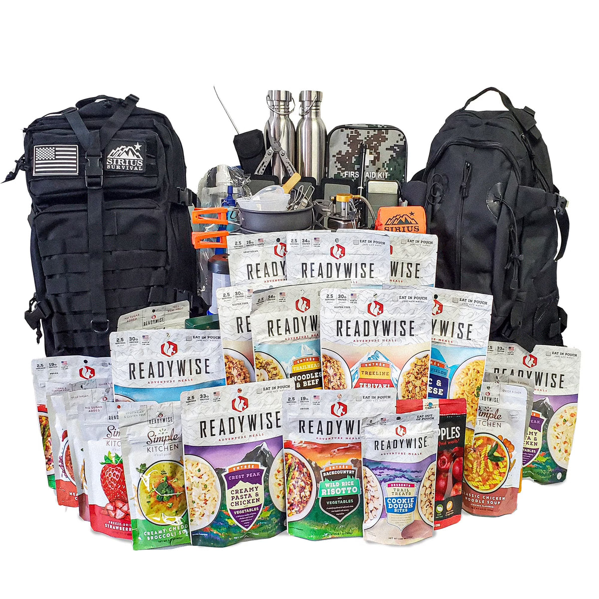 Family Comfort Emergency Survival Kit Backpack, 72 Hour For 2 People, Camo