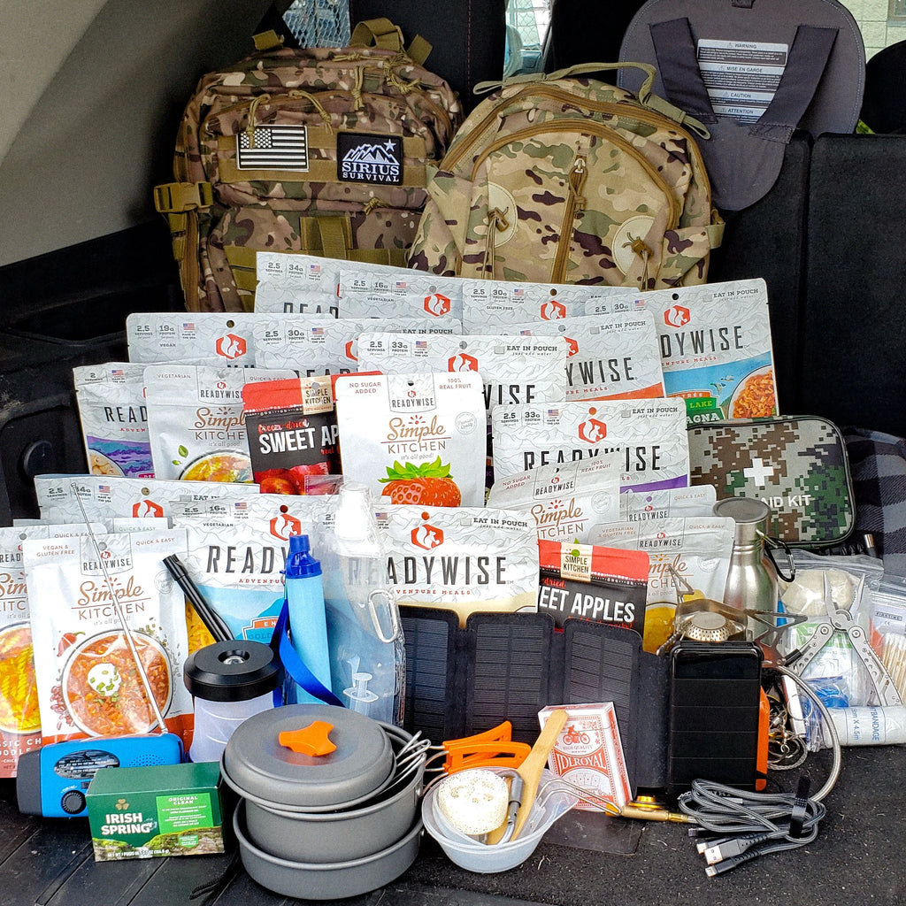 Family Comfort Emergency Survival Kit Backpack, 72 Hour For 2 People, Camo
