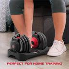 FitRx SmartBell Adjustable Dumbbell Set, 2-Pack, 25lb, 9-in-1 Quick-Select Weights, 2.5lb Increments