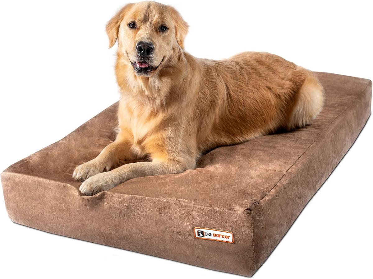 Big Barker Orthopedic Dog Bed, Extra Large, 52in L x 36in W x 7in Th - MicroSuede Cover