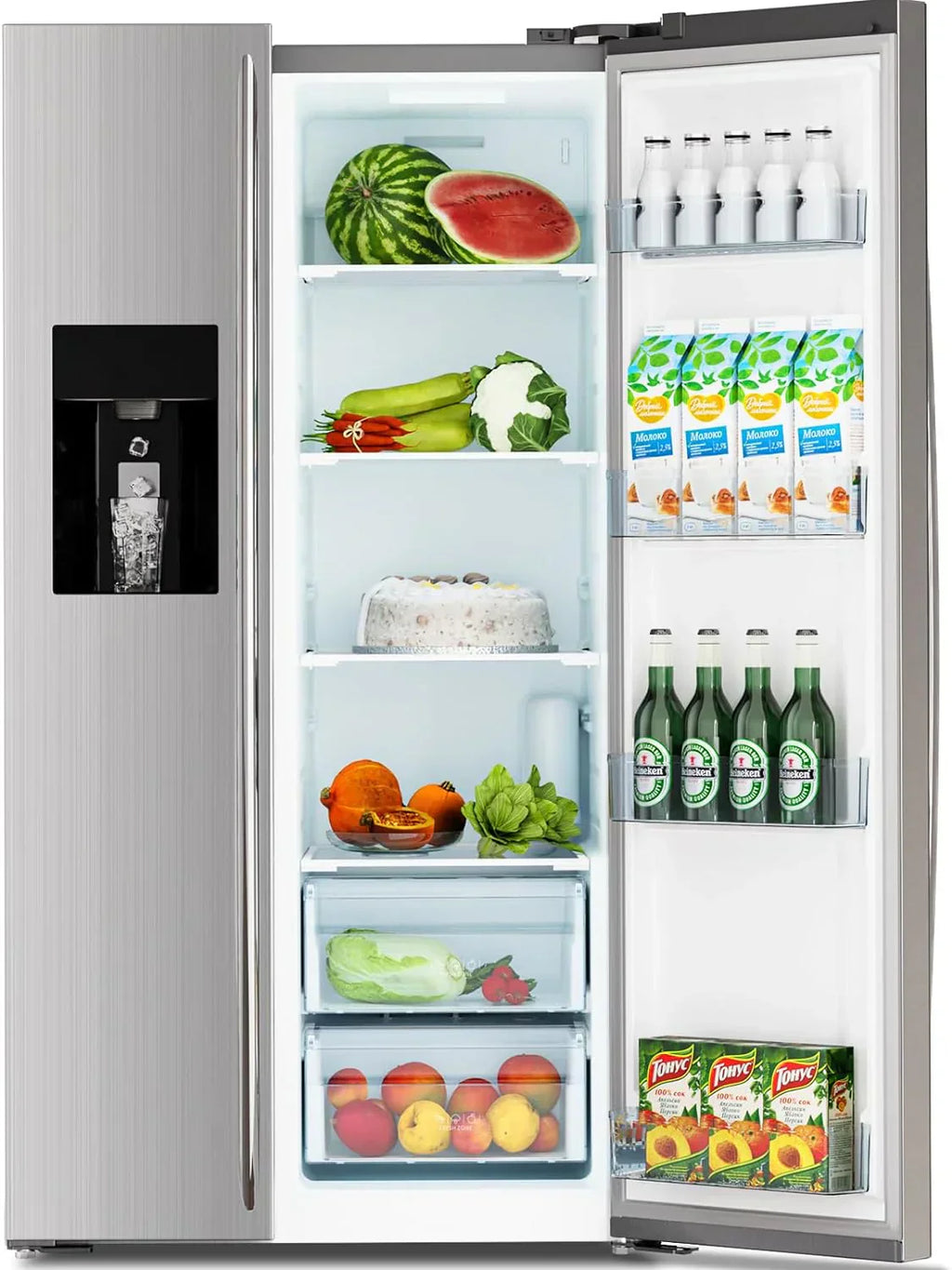 Side-By-Side Built-In Refrigerator With Freezer And Ice Maker, 36 in, 20.01 Cu. Ft., Stainless Steel - F4506