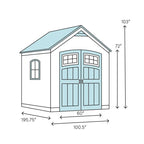 Suncast Tremont Plastic Storage Shed, 8 ft. W x 16 ft. D - BMS8165
