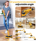 qimedo 2-in-1 Cordless Electric Mop And Power Scrubber, 6000mAh, 800RPM - M1 YD-QJS1804SS-PRO1