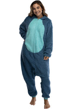 Disney Lilo & Stitch Adult Stitch Kigurumi Cosplay Costume Sherpa Union Suit Pajama Outfit