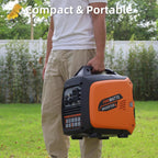 Portable Inverter Generator 2500W Gas Powered - Orange