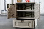 Suncast Single Drawer Resin Base Storage Cabinet - Platinum Metallic