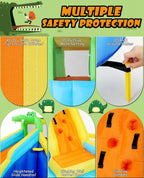 ROOJER Inflatable Water Slide Bounce House 8-in-1 With 450W Blower - Crocodile Water Park