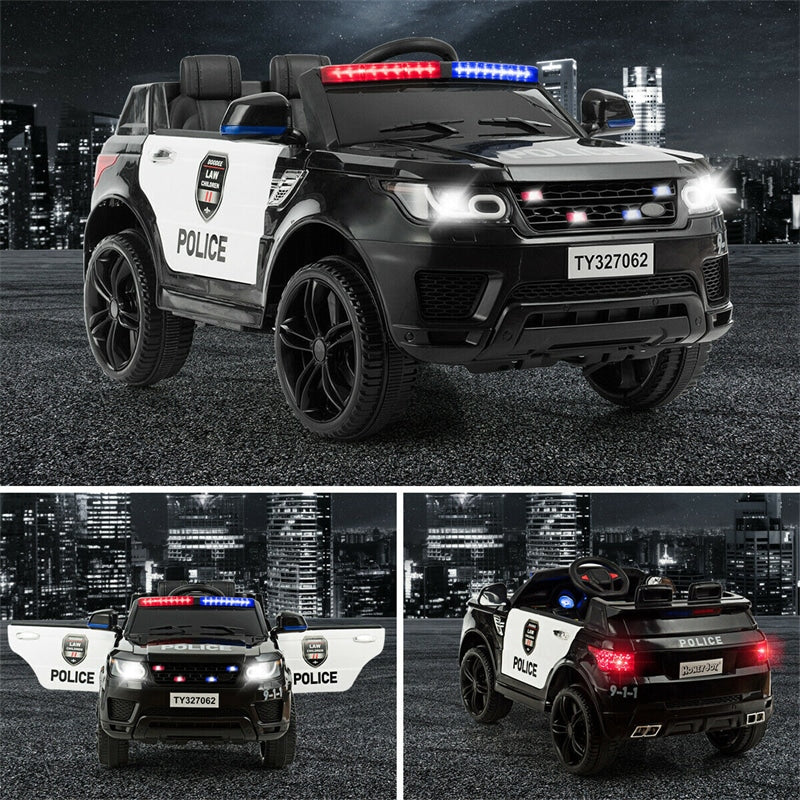 Kids Ride-On Police Car 12V Battery-Powered Electric Toy With 2.4G Remote Control