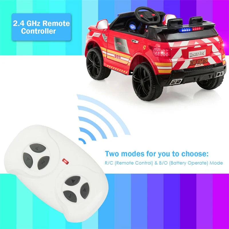 Kids Ride-On Police Car 12V Battery-Powered Electric Toy With 2.4G Remote Control