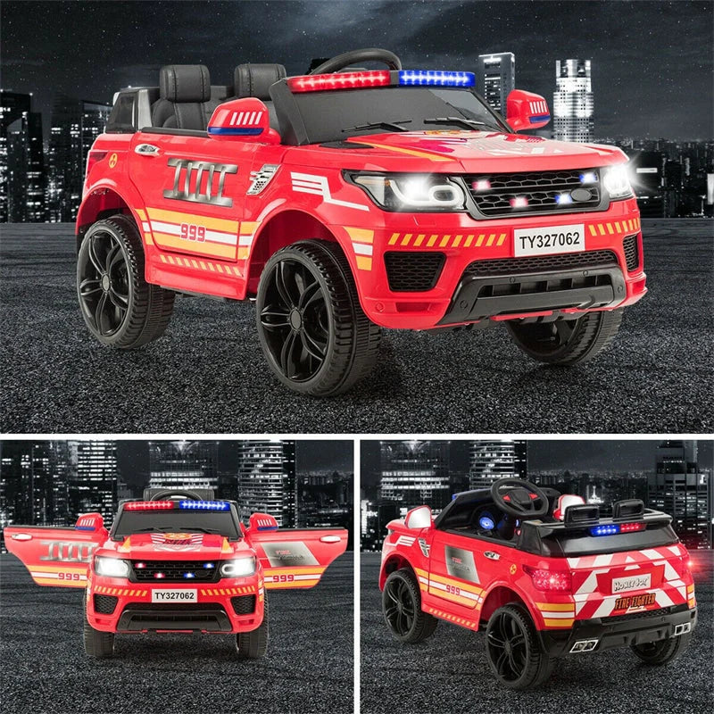 Kids Ride-On Police Car 12V Battery-Powered Electric Toy With 2.4G Remote Control