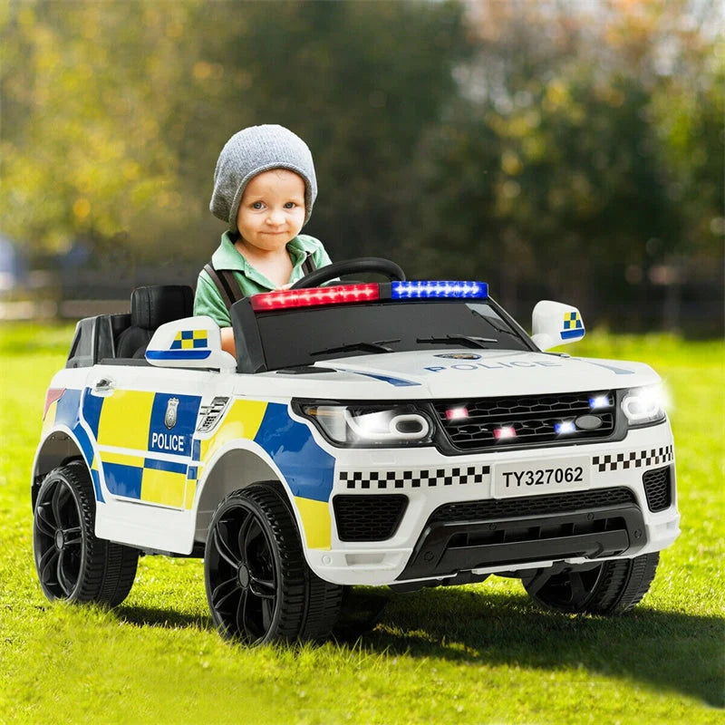 Kids Ride-On Police Car 12V Battery-Powered Electric Toy With 2.4G Remote Control