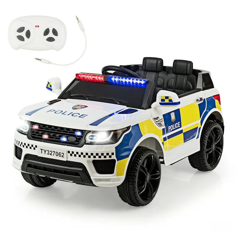 Kids Ride-On Police Car 12V Battery-Powered Electric Toy With 2.4G Remote Control