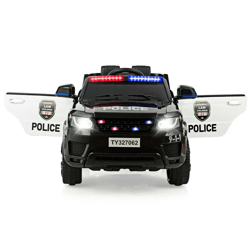 Kids Ride-On Police Car 12V Battery-Powered Electric Toy With 2.4G Remote Control