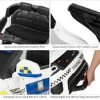 Kids Ride-On Police Car 12V Battery-Powered Electric Toy With 2.4G Remote Control