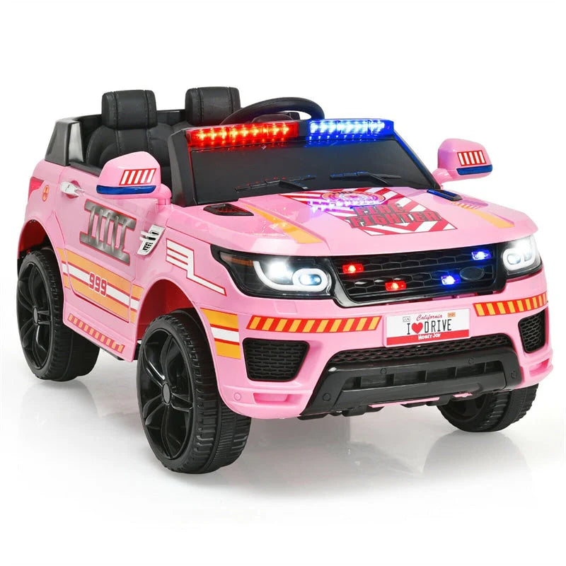 Kids Ride-On Police Car 12V Battery-Powered Electric Toy With 2.4G Remote Control